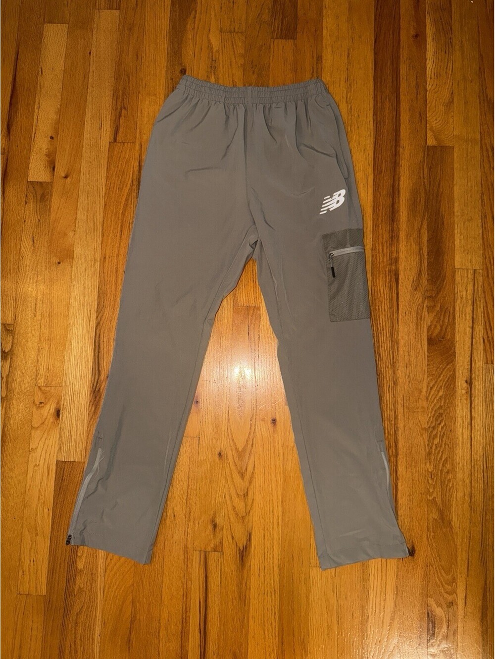 New Balance Women’s Small Gray Performance Pants Zip Pocket Athletic